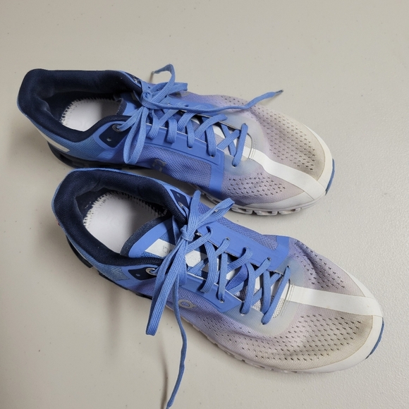 On Cloud Running Cloudflow Marina Blue White Sneakers. - Picture 2 of 11